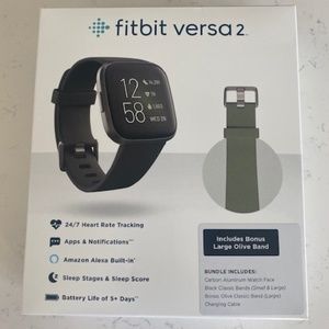 New! In Box! Fitbit Versa 2 Bundle with Bonus Band